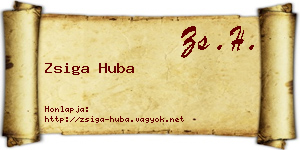 Zsiga Huba névjegykártya